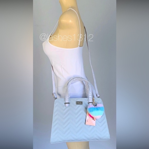 BETSEY JOHNSON Bag Naomi Quilted Satchel - Blue Chevron LBNAOMI - Picture 7 of 8